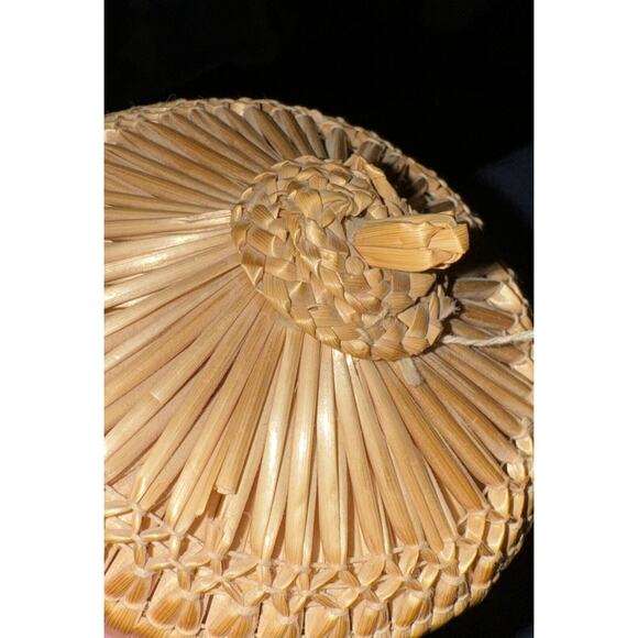 Boho Weaved Trinket Basket Box Traditional Handmade Mini Jewelry Box Bamboo (?) - Picture 8 of 8